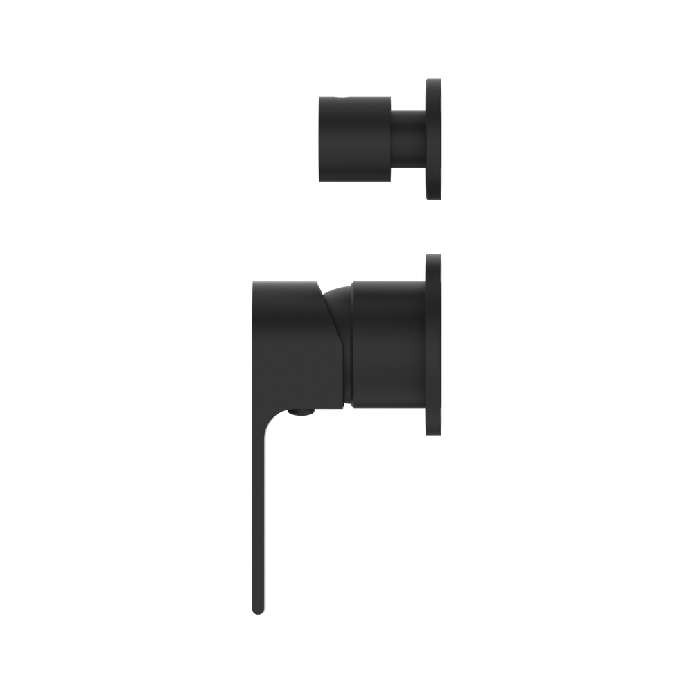 NERO BIANCA SHOWER MIXER DIVERTER SEPARATE BACK PLATE MATTE BLACK