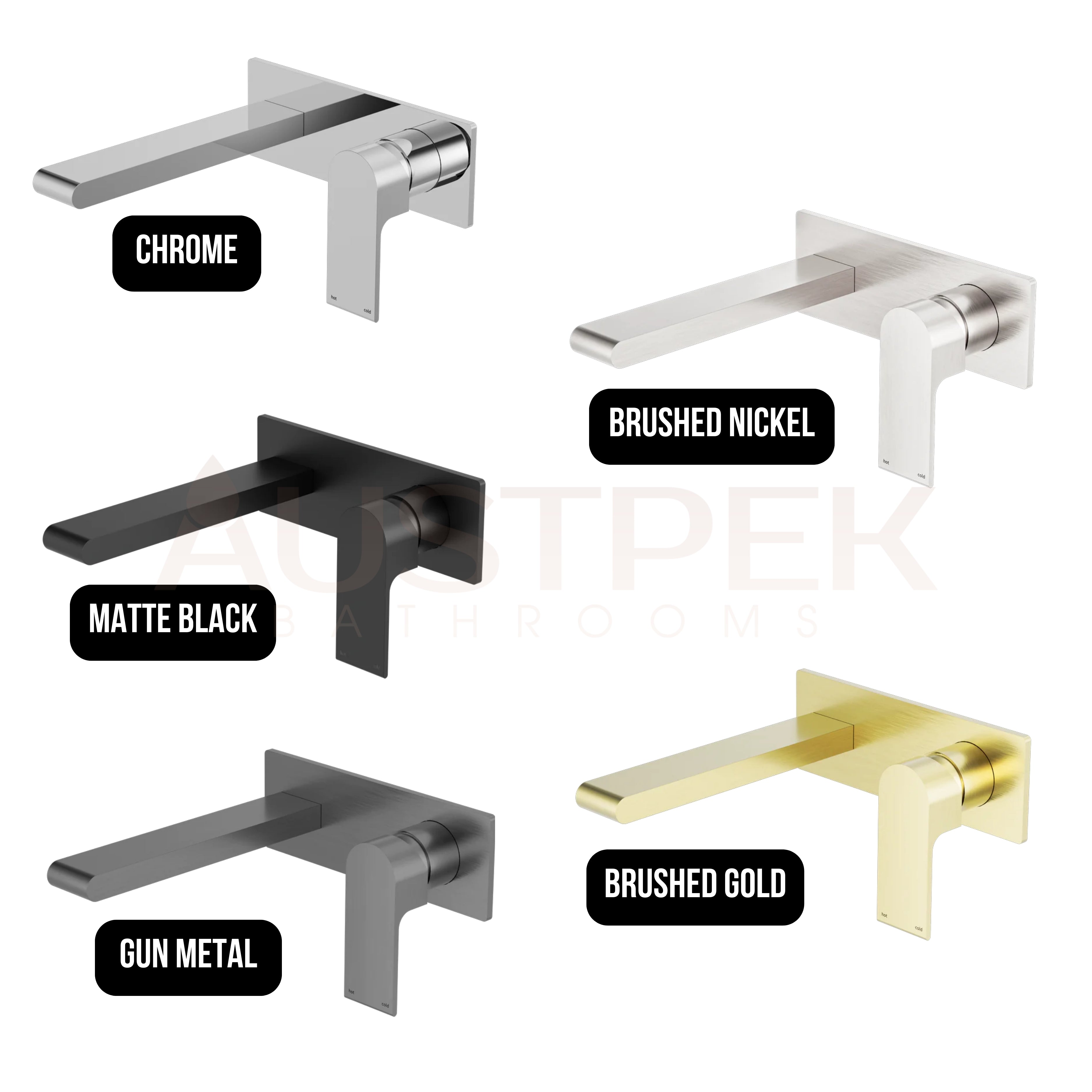 NERO BIANCA WALL BASIN/ BATH MIXER BRUSHED GOLD (AVAILABLE IN 187MM AND 230MM)