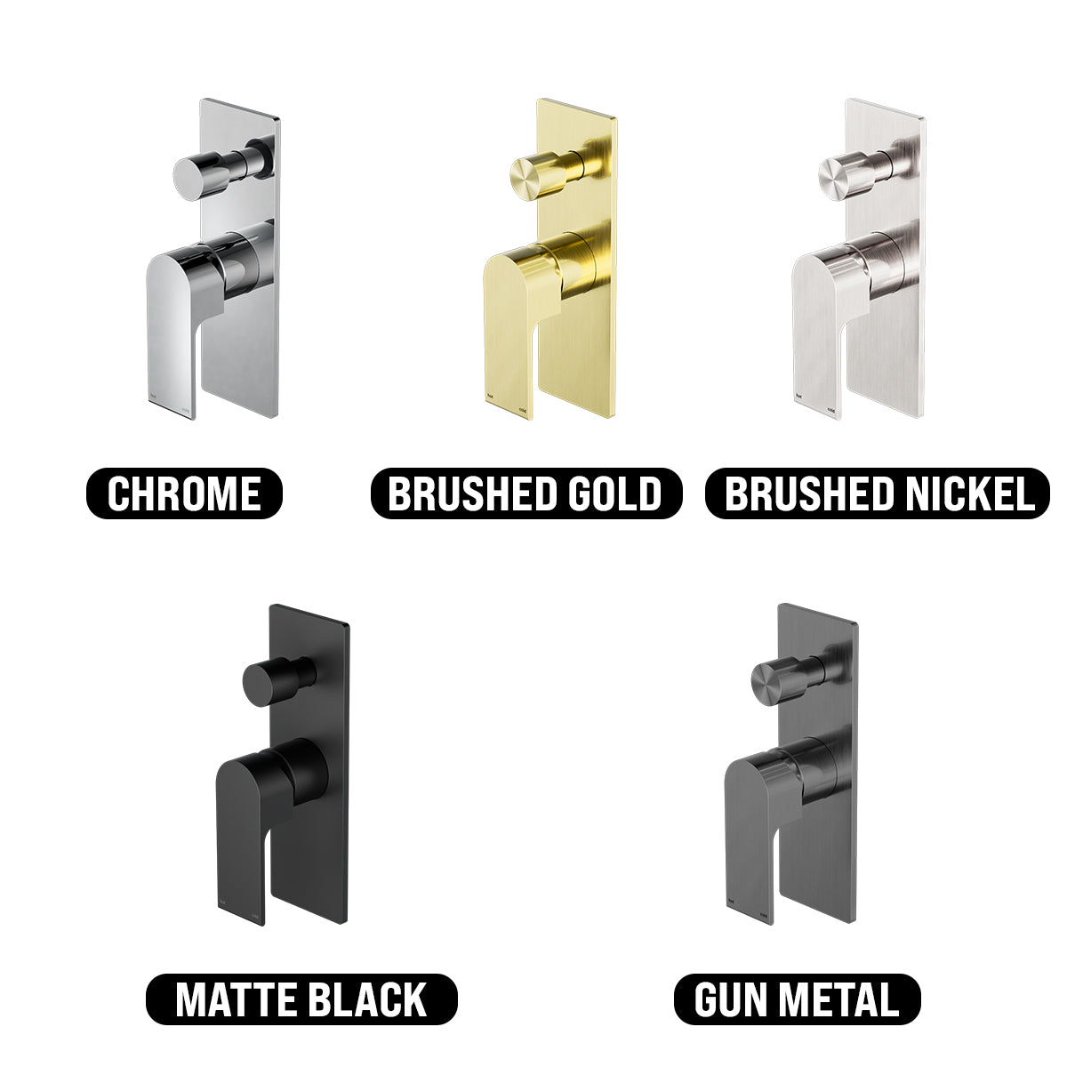 NERO BIANCA SHOWER MIXER DIVERTER BRUSHED NICKEL