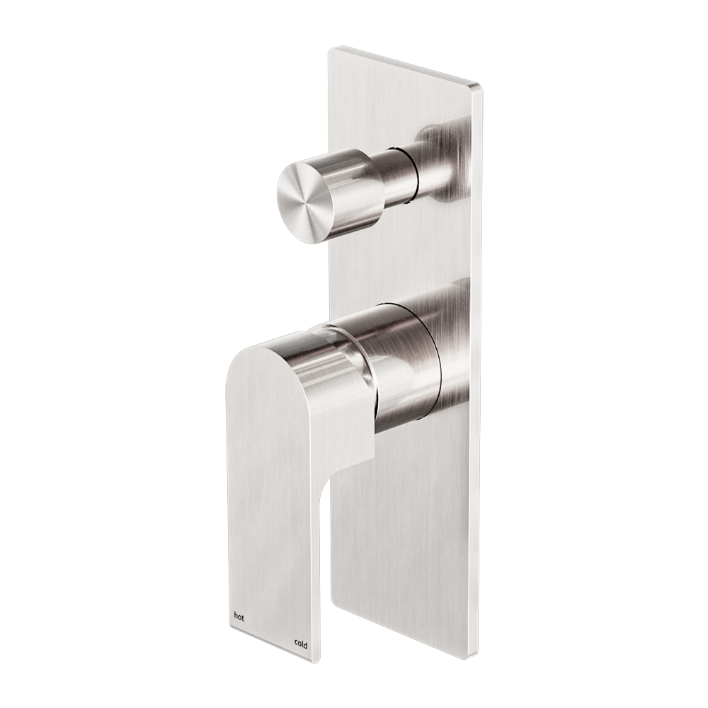 NERO BIANCA SHOWER MIXER DIVERTER BRUSHED NICKEL