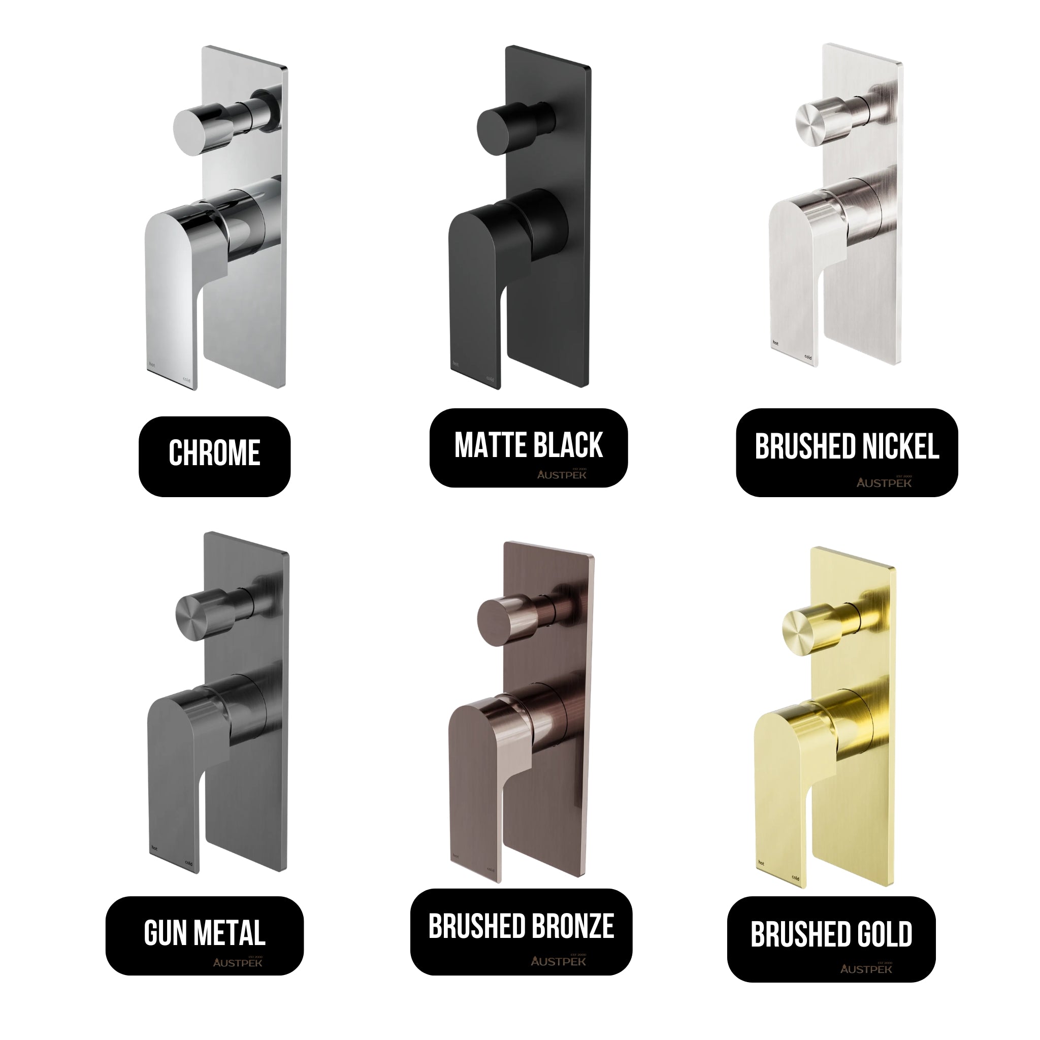 NERO BIANCA SHOWER MIXER DIVERTER MATTE BLACK