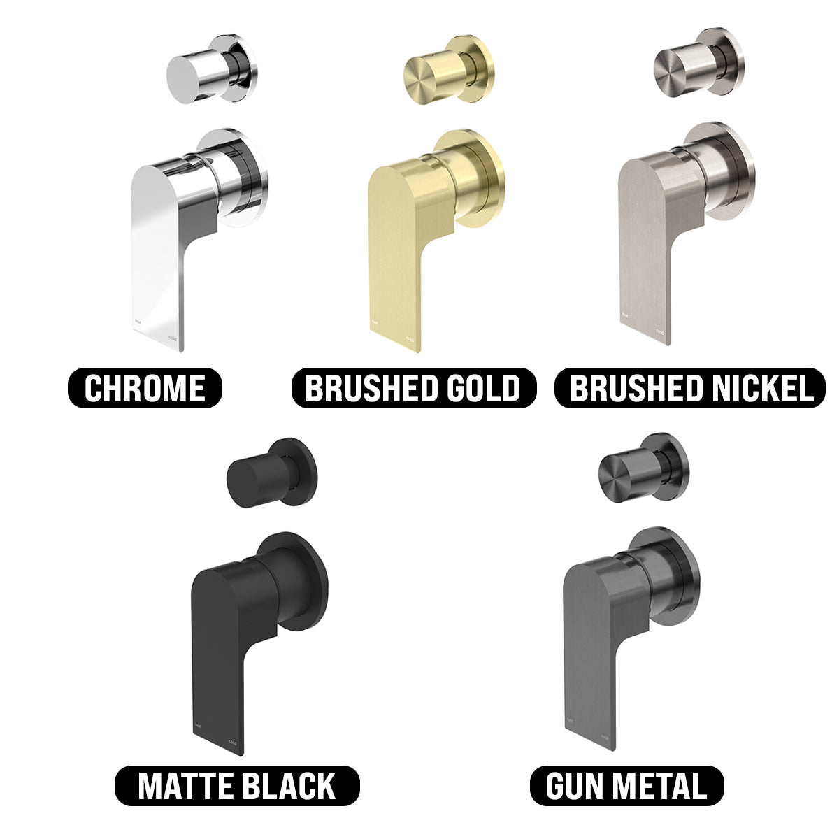 NERO BIANCA SHOWER MIXER DIVERTER SEPARATE BACK PLATE GUN METAL