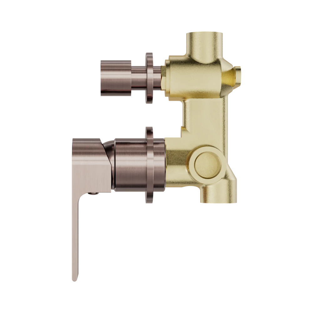 NERO BIANCA SHOWER MIXER WITH DIVERTER SEPARATE BACK PLATE BRUSHED BRONZE image 2
