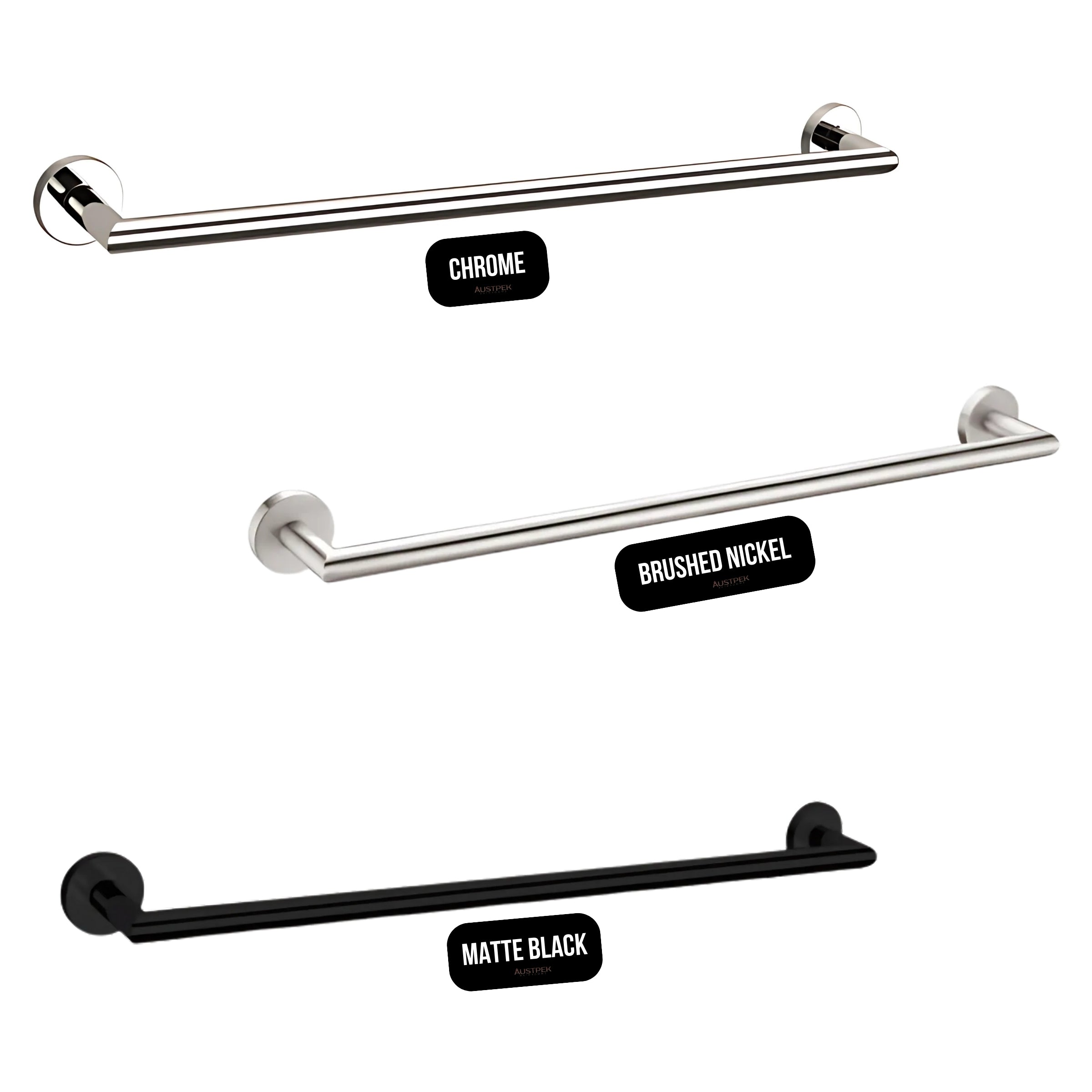 NERO DOLCE SINGLE TOWEL RAIL CHROME (AVAILABLE IN 700MM AND 900MM)