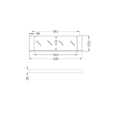 NERO CELIA METAL SHELF 381MM MATTE BLACK