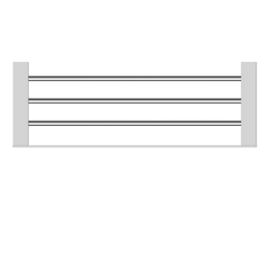 NERO CELIA NON-HEATED TOWEL RACK 600MM CHROME
