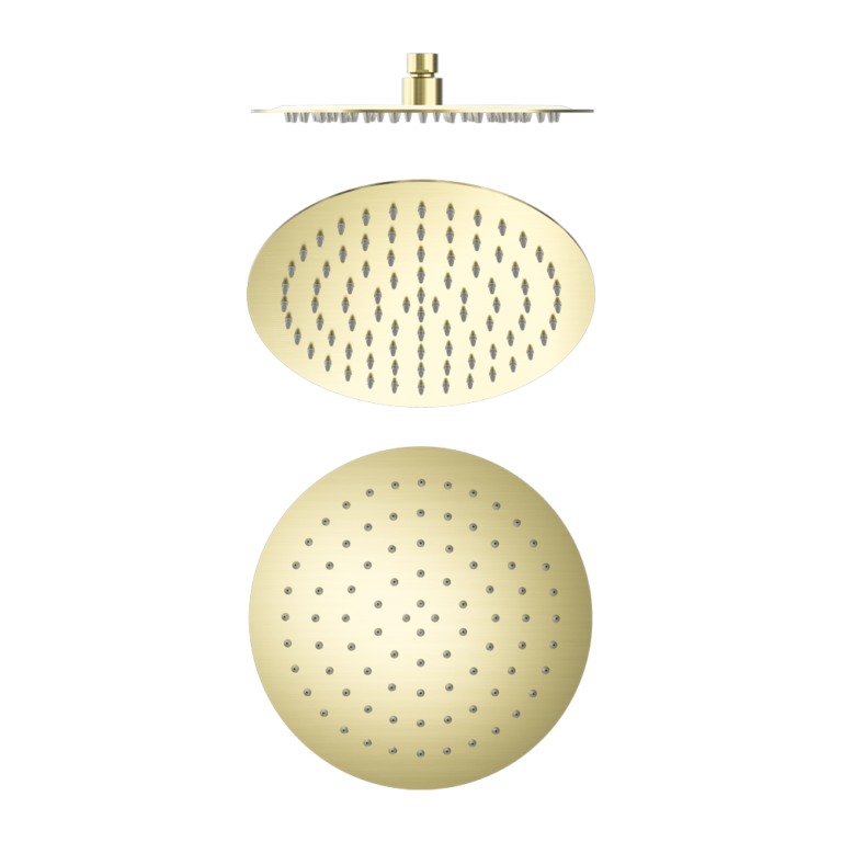 NERO ROUND SHOWER HEAD 250MM BRUSHED GOLD