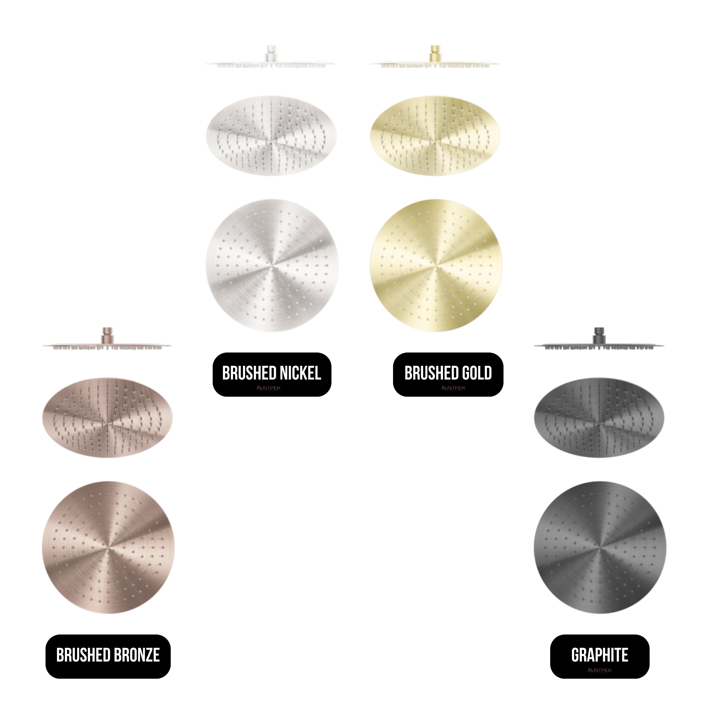 NERO ZEN ROUND SHOWER HEAD 300MM BRUSHED BRONZE