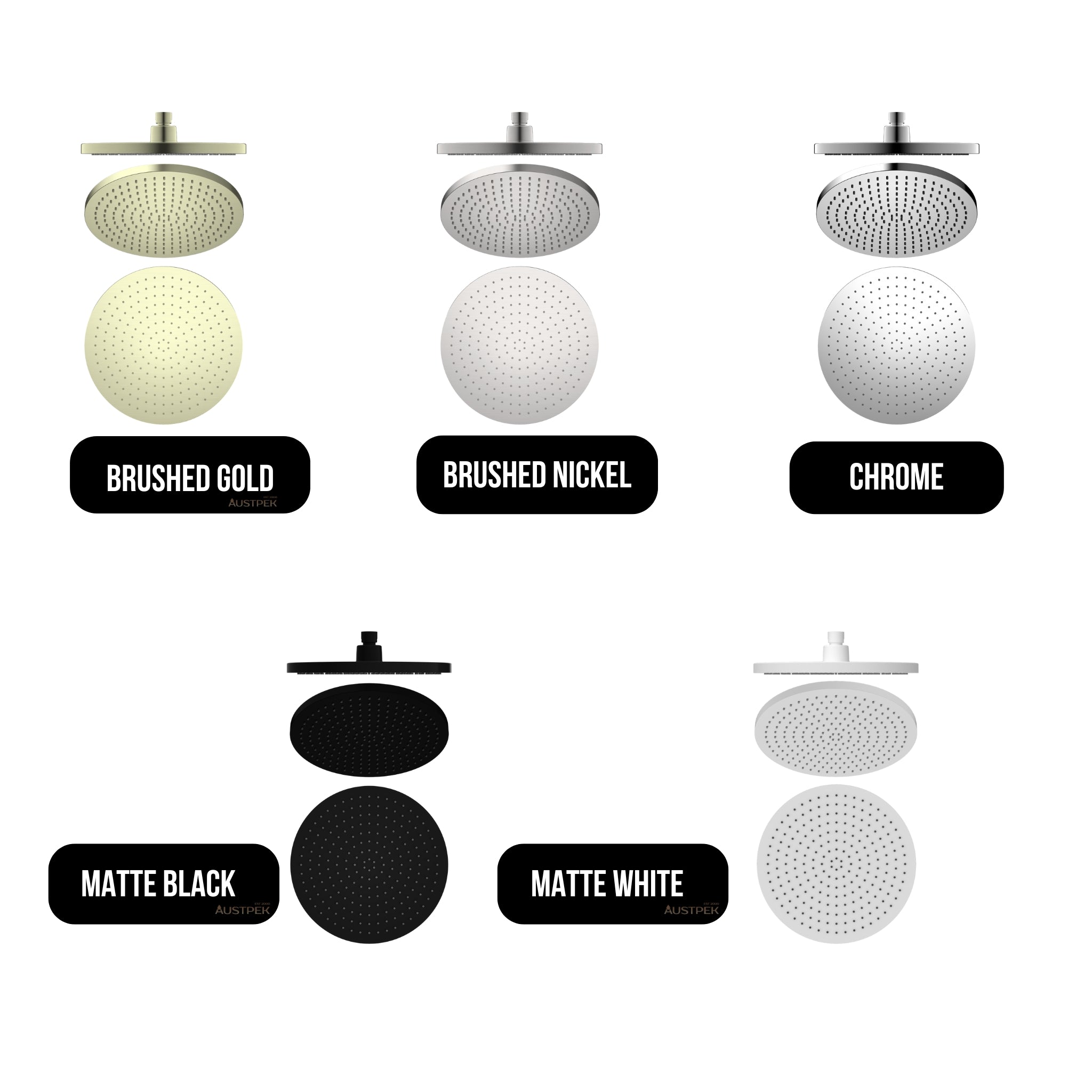 NERO AIR SHOWER HEAD 230MM BRUSHED NICKEL