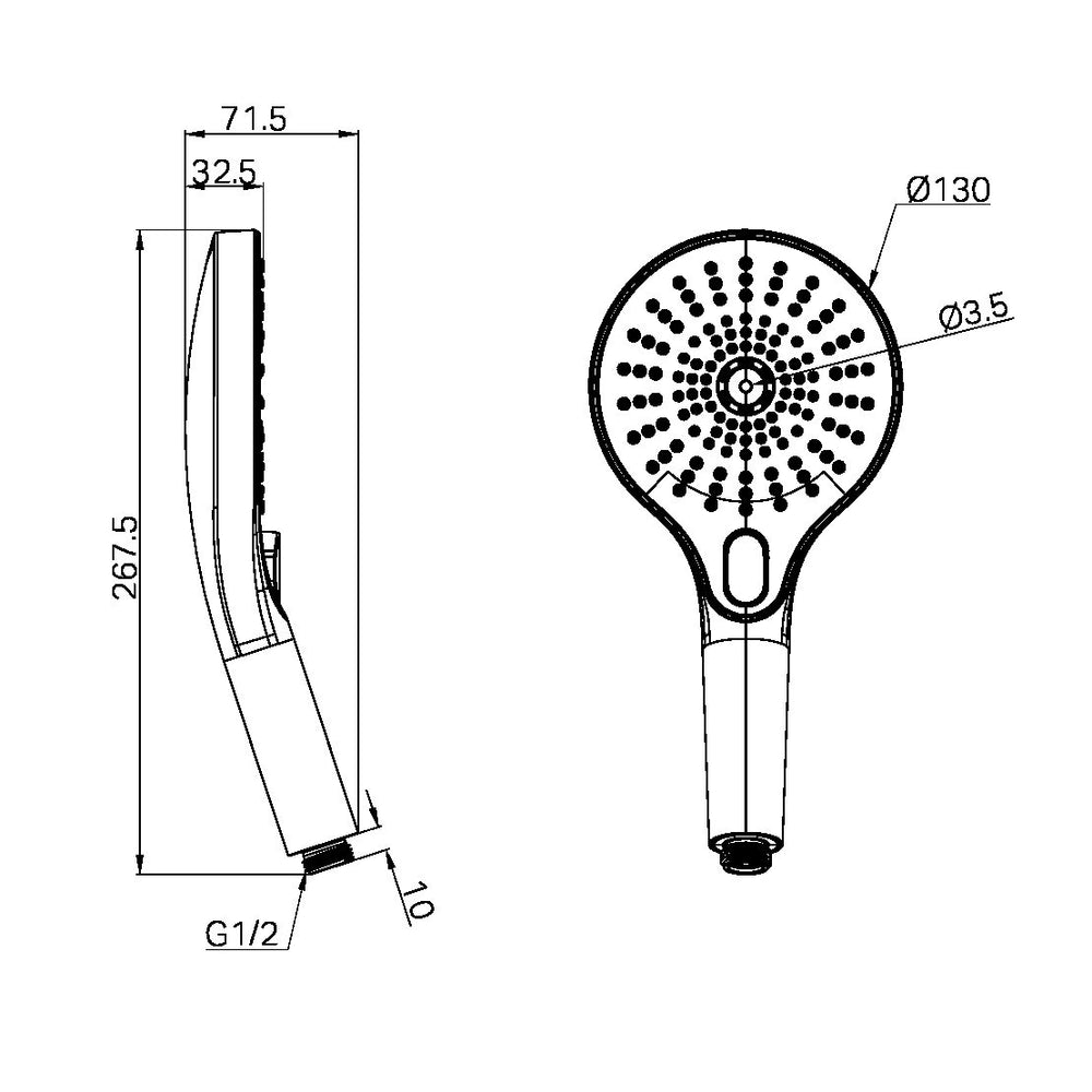 NERO OPAL HAND SHOWER 130MM GRAPHITE