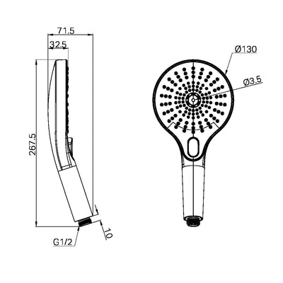 NERO OPAL HAND SHOWER 130MM BRUSHED BRONZE