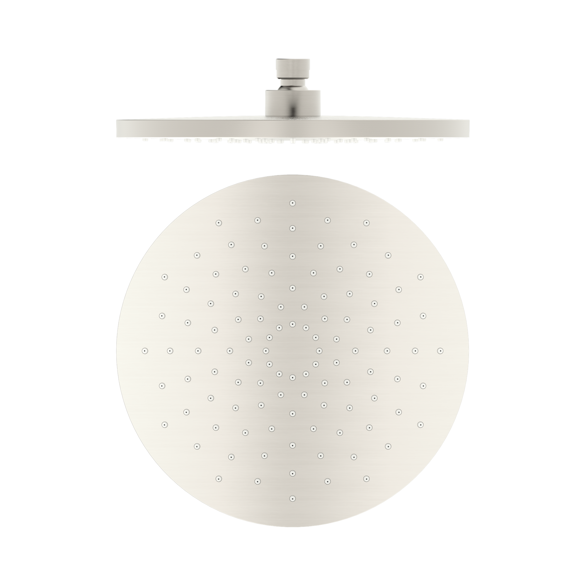 NERO ROUND ABS SHOWER HEAD 250MM BRUSHED NICKEL