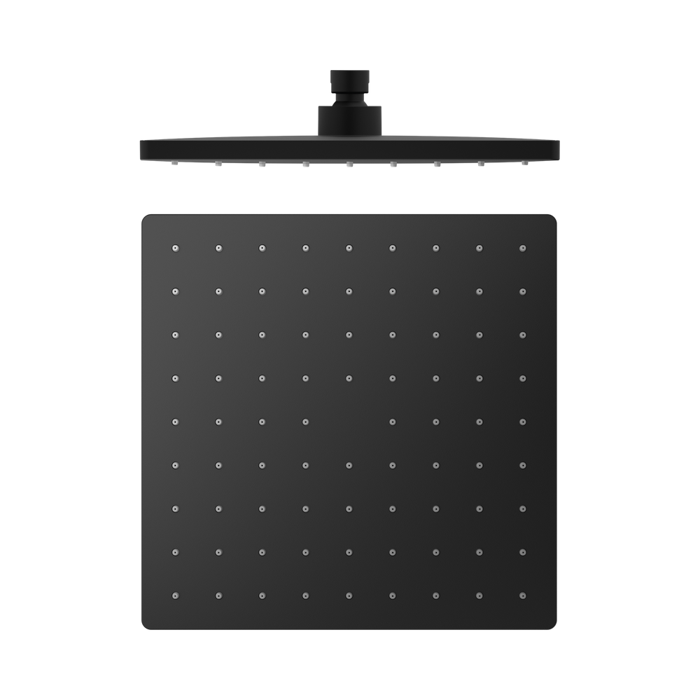 NERO SQUARE ABS SHOWER HEAD 250MM MATTE BLACK