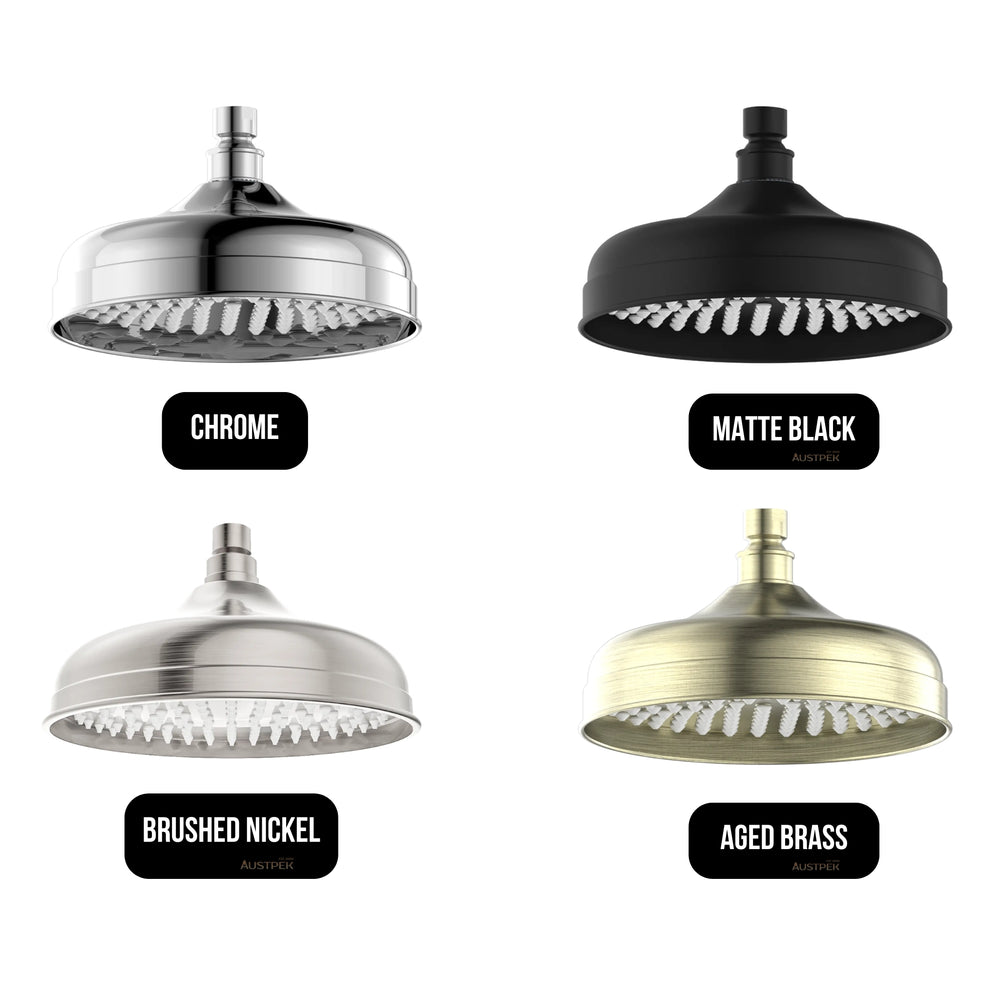 NERO YORK SHOWER HEAD 200MM CHROME