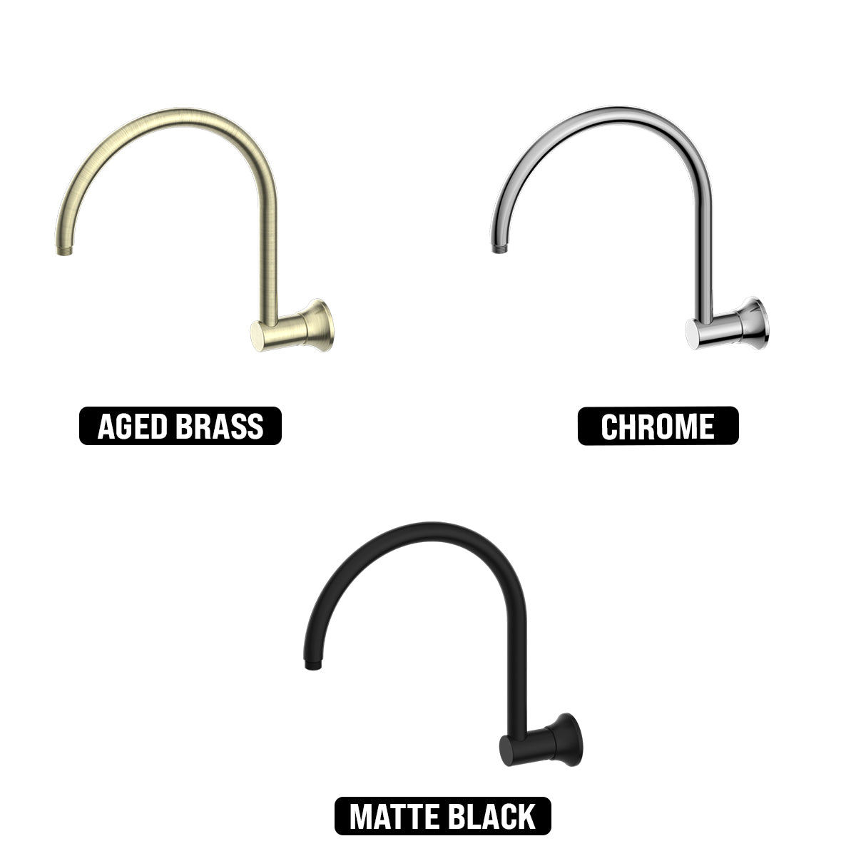 NERO YORK SHOWER ARM 346MM CHROME