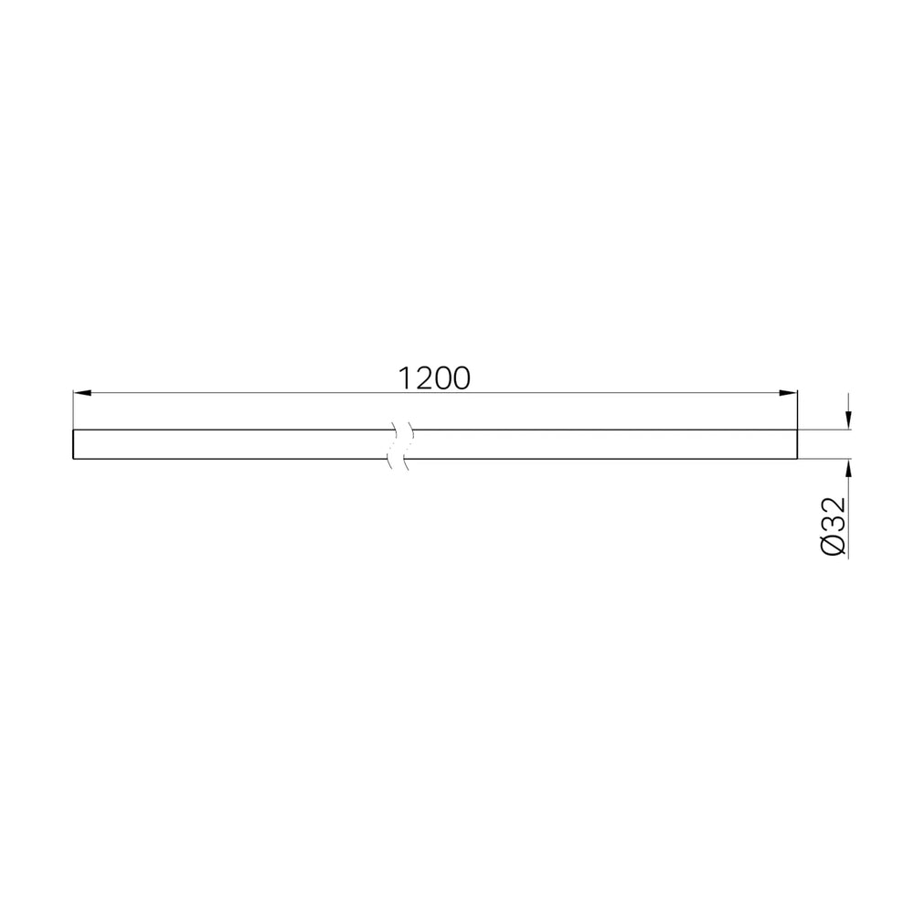 NERO MECCA CARE MAKE YOUR OWN 32MM DIAMETER GRAB OR HAND RAIL 1200MM BRUSHED GOLD