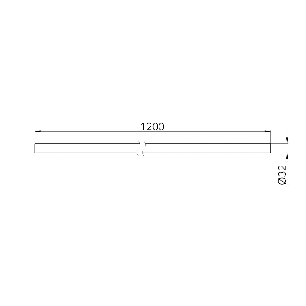 NERO MECCA CARE MAKE YOUR OWN 32MM DIAMETER GRAB OR HAND RAIL 1200MM CHROME
