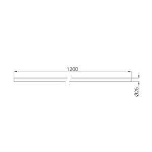 NERO MECCA CARE MAKE YOUR OWN 25MM DIAMETER GRAB RAIL 1200MM BRUSHED BRONZE