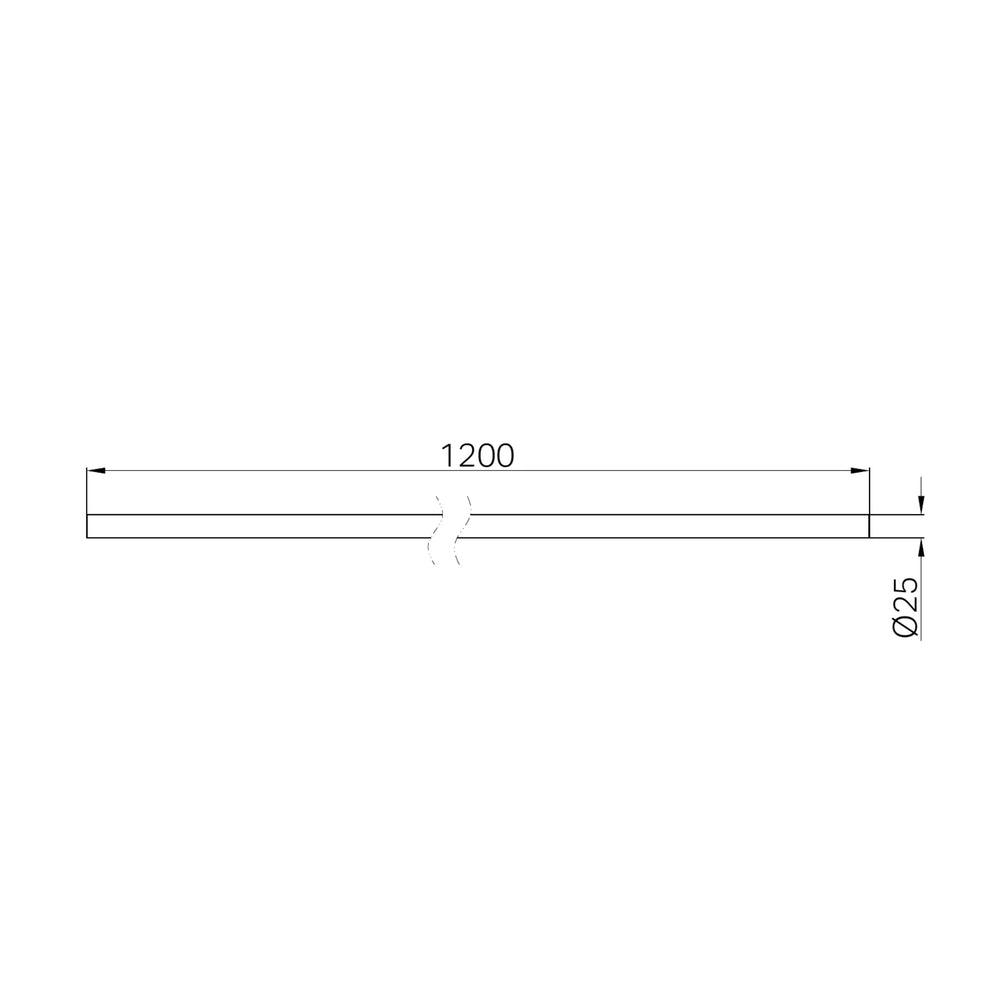 NERO MECCA CARE MAKE YOUR OWN 25MM DIAMETER GRAB RAIL 1200MM CHROME