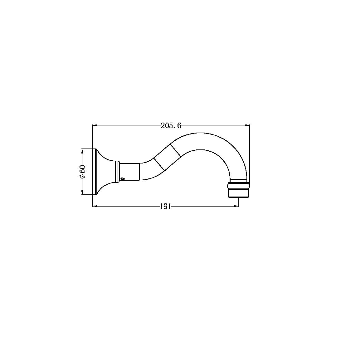 NERO YORK BASIN/ BATH SPOUT 206MM MATTE BLACK