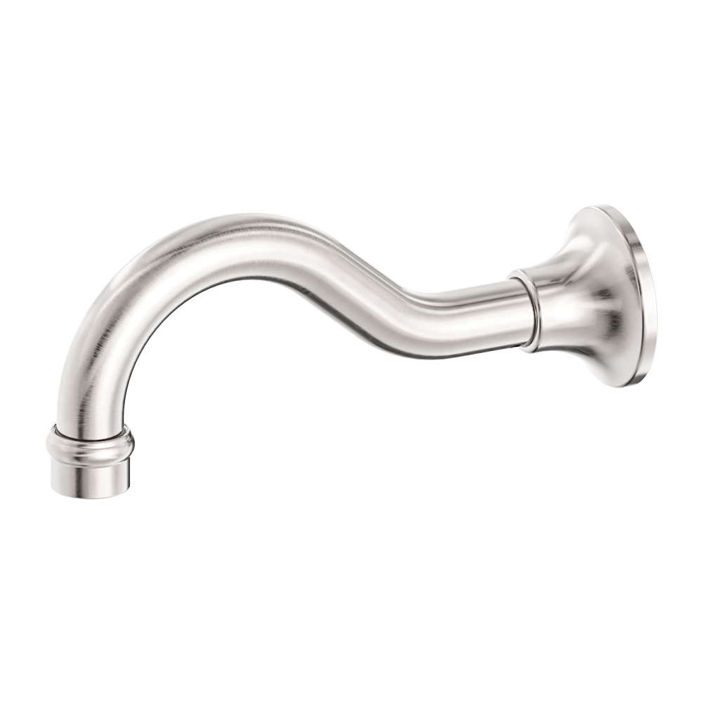NERO YORK BATH SPOUT 206MM BRUSHED NICKEL