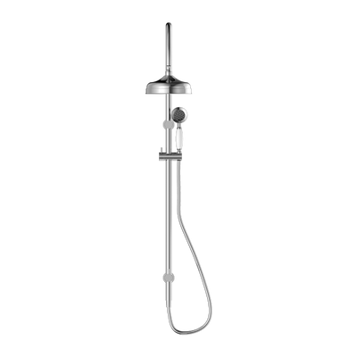 NERO YORK TWIN SHOWER CHROME WITH WHITE PORCELAIN HAND SHOWER