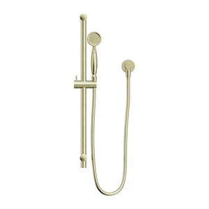 NERO YORK SHOWER RAIL WITH METAL HAND SHOWER 692MM AGED BRASS
