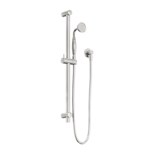 NERO YORK SHOWER RAIL WITH METAL HAND SHOWER 692MM BRUSHED NICKEL