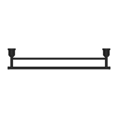 NERO YORK NON-HEATED DOUBLE TOWEL RAIL 600MM MATTE BLACK