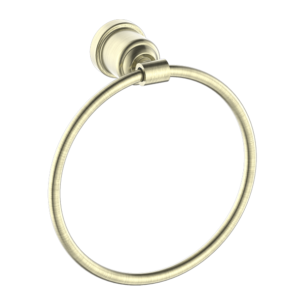 NERO YORK TOWEL RING 199MM AGED BRASS