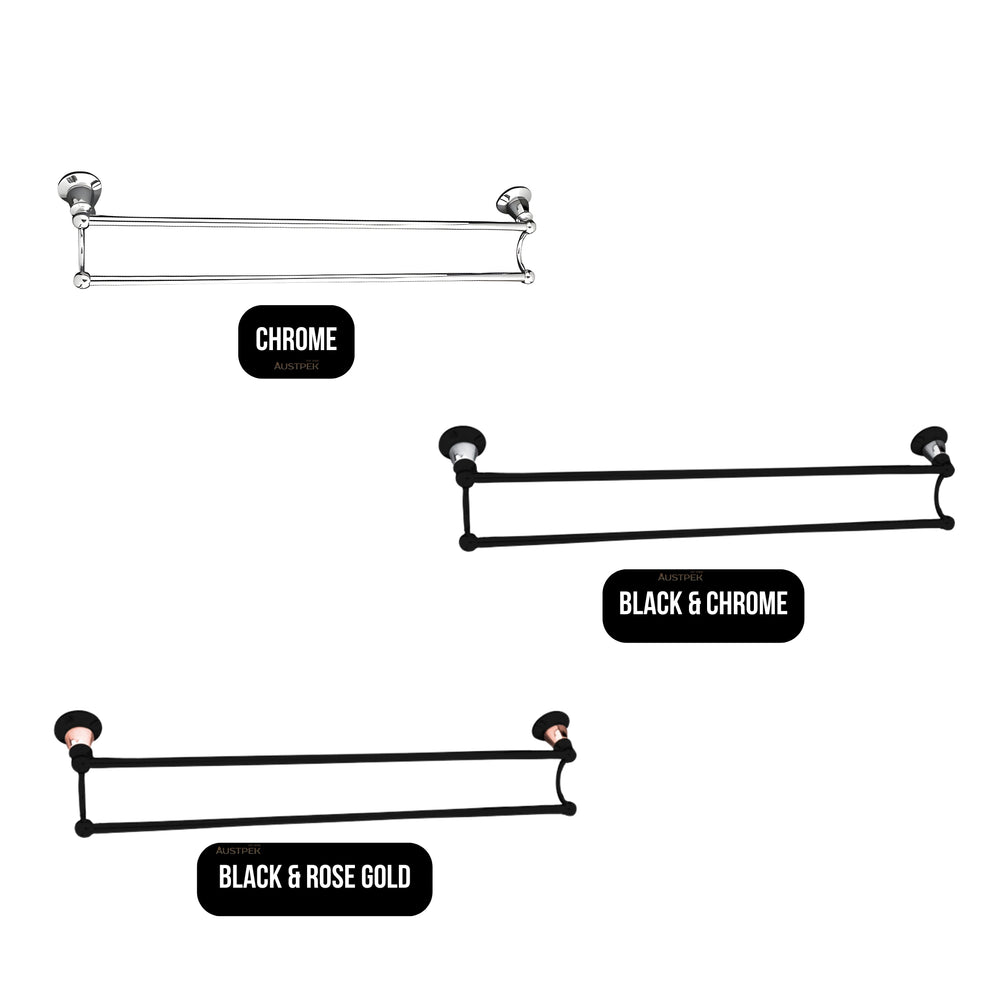 LINKWARE NOOSA DOUBLE NON-HEATED TOWEL RAIL 786MM CHROME
