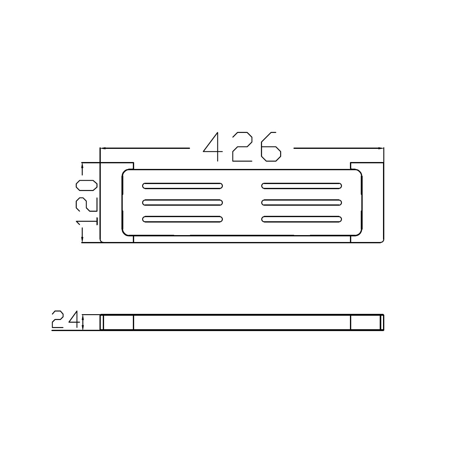 NERO PEARL METAL SHOWER SHELF 426MM CHROME