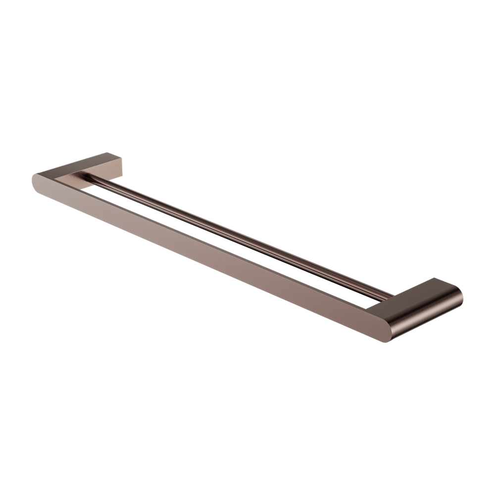 NERO BIANCA NON-HEATED DOUBLE TOWEL RAIL BRUSHED BRONZE (AVAILABLE IN 600MM AND 800MM)