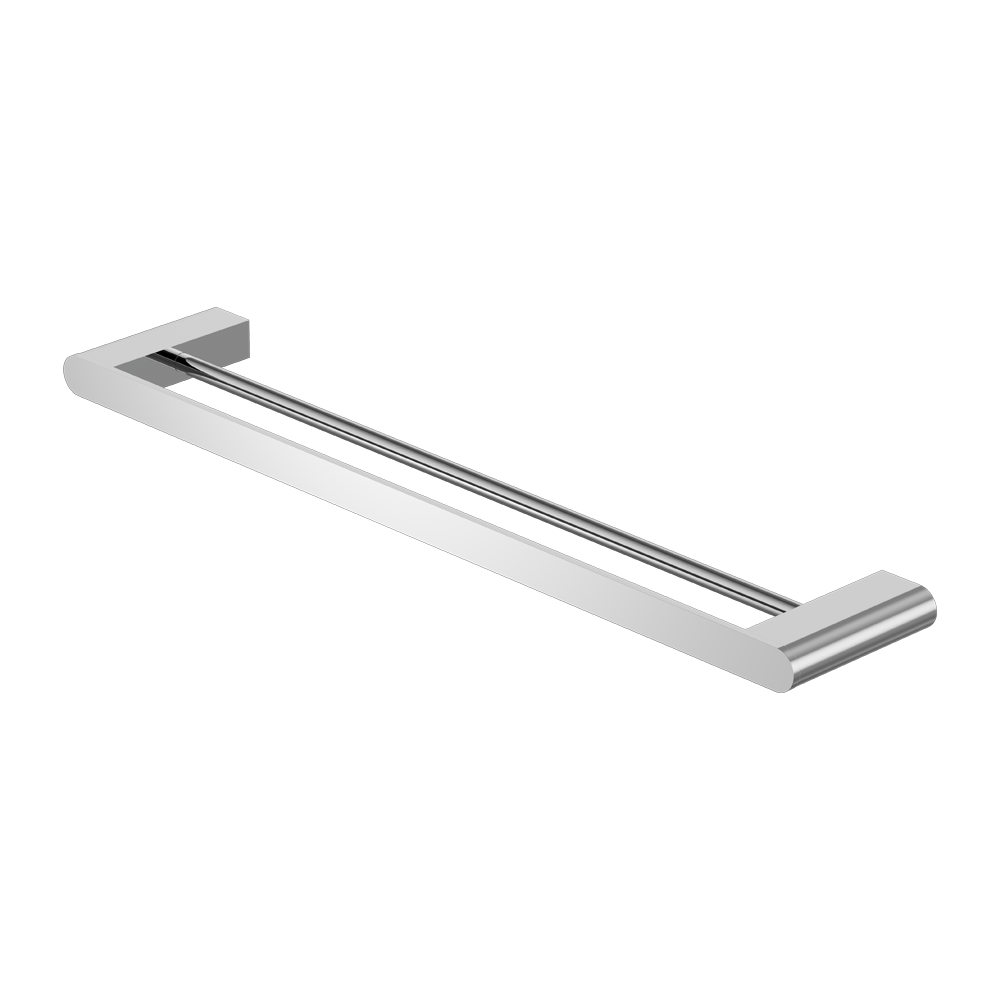NERO BIANCA NON-HEATED DOUBLE TOWEL RAIL CHROME (AVAILABLE IN 600MM AND 800MM)
