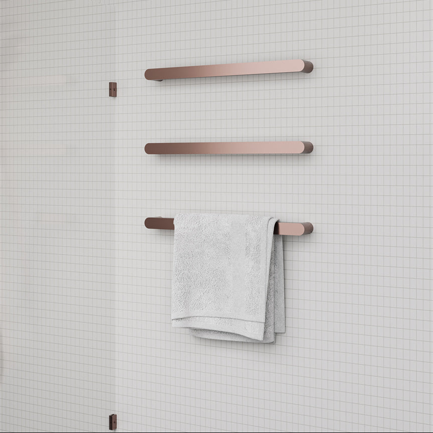 NERO BIANCA SINGLE HEATED TOWEL RAIL BRUSHED BRONZE 632MM