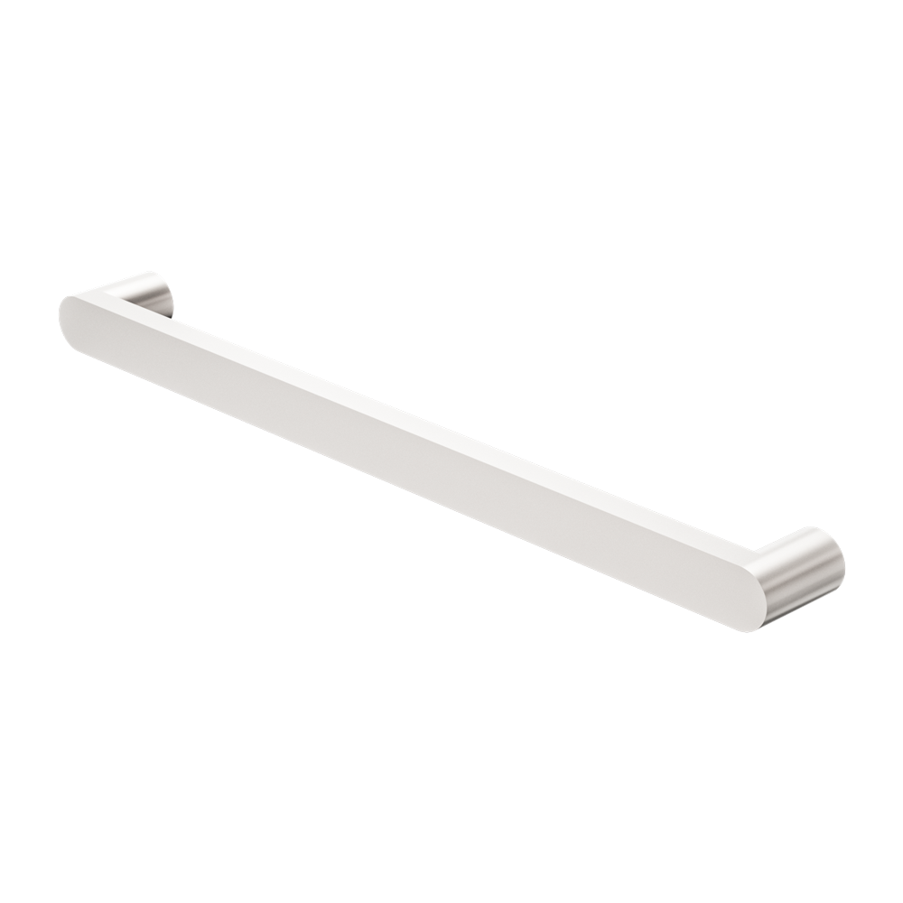 NERO BIANCA SINGLE HEATED TOWEL RAIL BRUSHED NICKEL 632MM