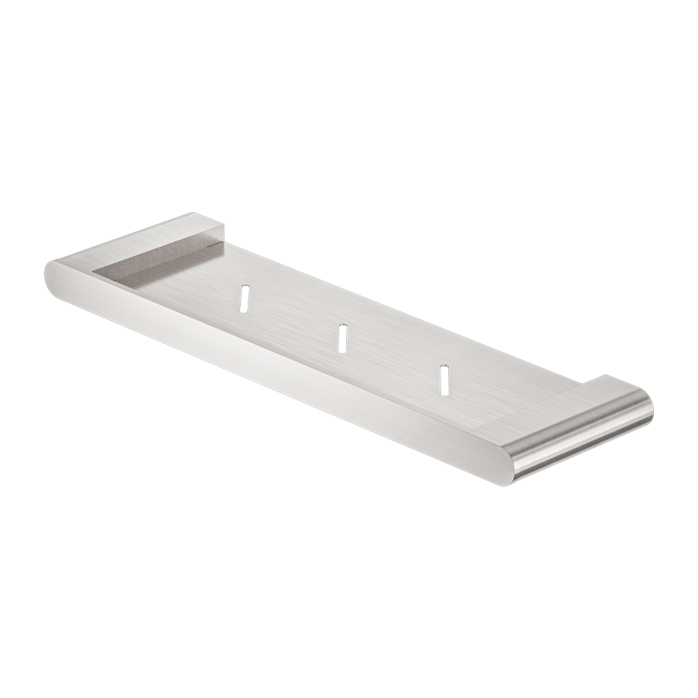 NERO BIANCA METAL SHOWER SHELF 423MM BRUSHED NICKEL