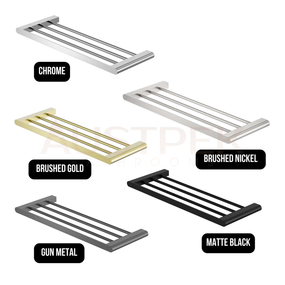 NERO BIANCA NON-HEATED TOWEL RACK 600MM BRUSHED GOLD