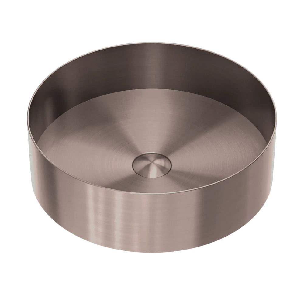 NERO OPAL ROUND STAINLESS STEEL BASIN BRUSHED BRONZE 400MM