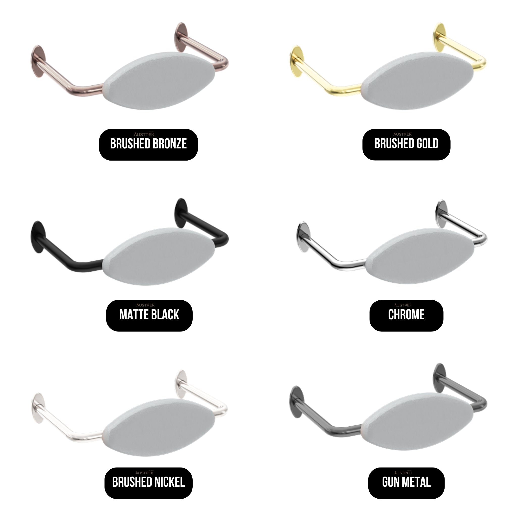 NERO MECCA CARE DDA TOILET BACKREST 560MM BRUSHED BRONZE