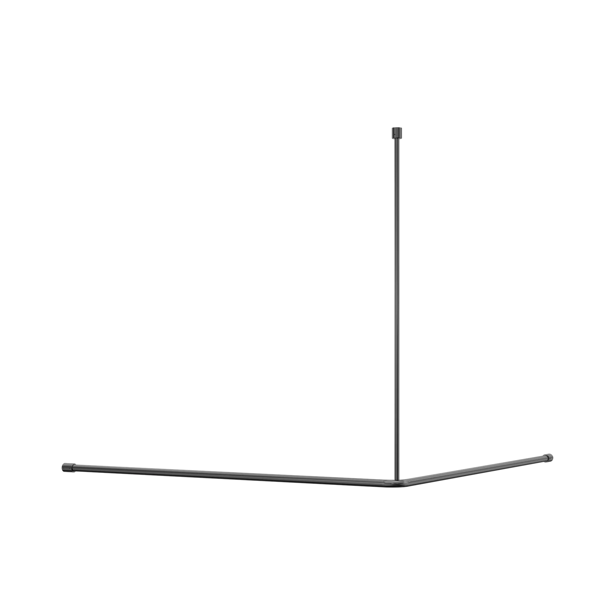 NERO MECCA CARE CURTAIN RAIL 1200X1200MM 90 DEGREE GUN METAL