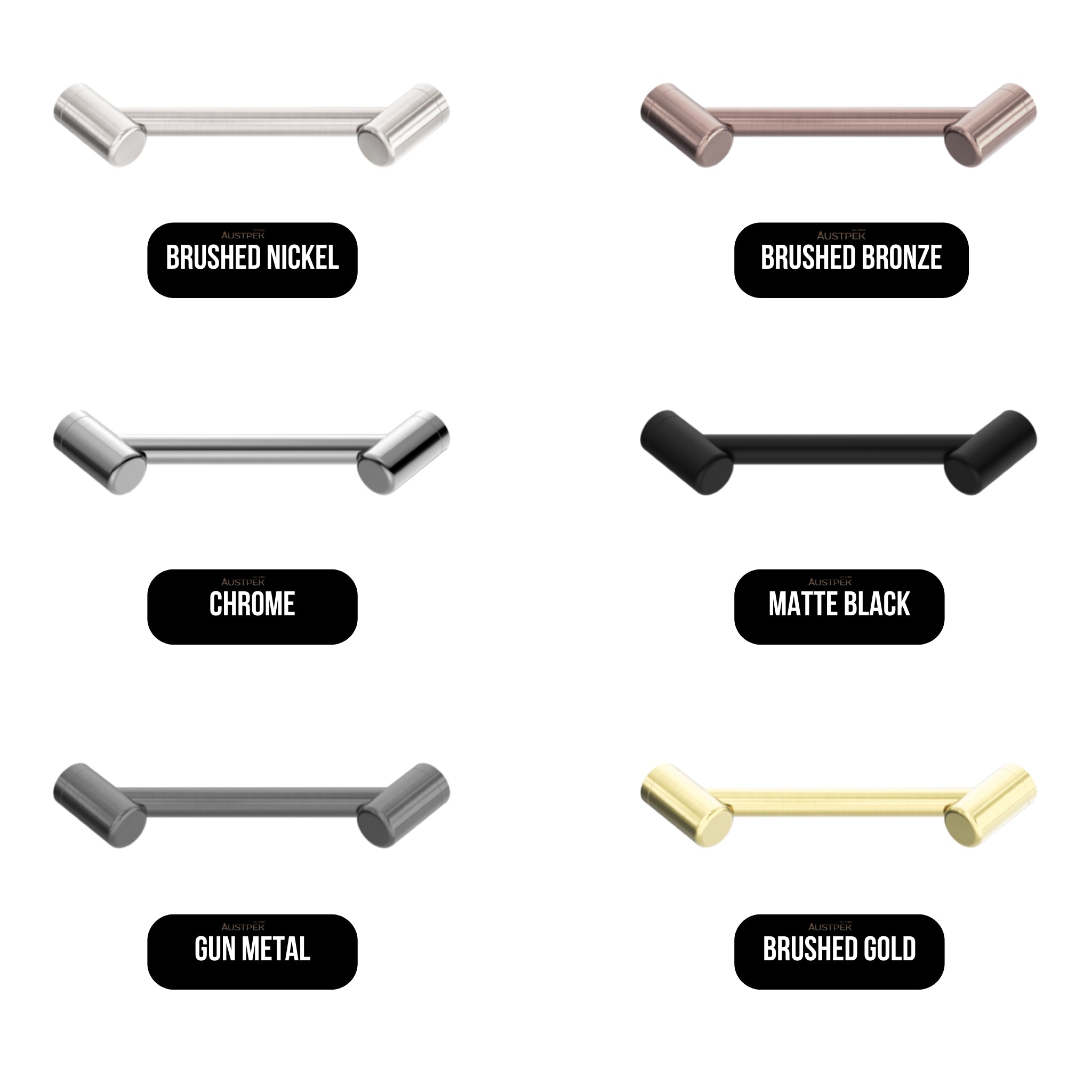 NERO MECCA CARE FOOTREST CORNER GRAB RAIL 215MM BRUSHED BRONZE