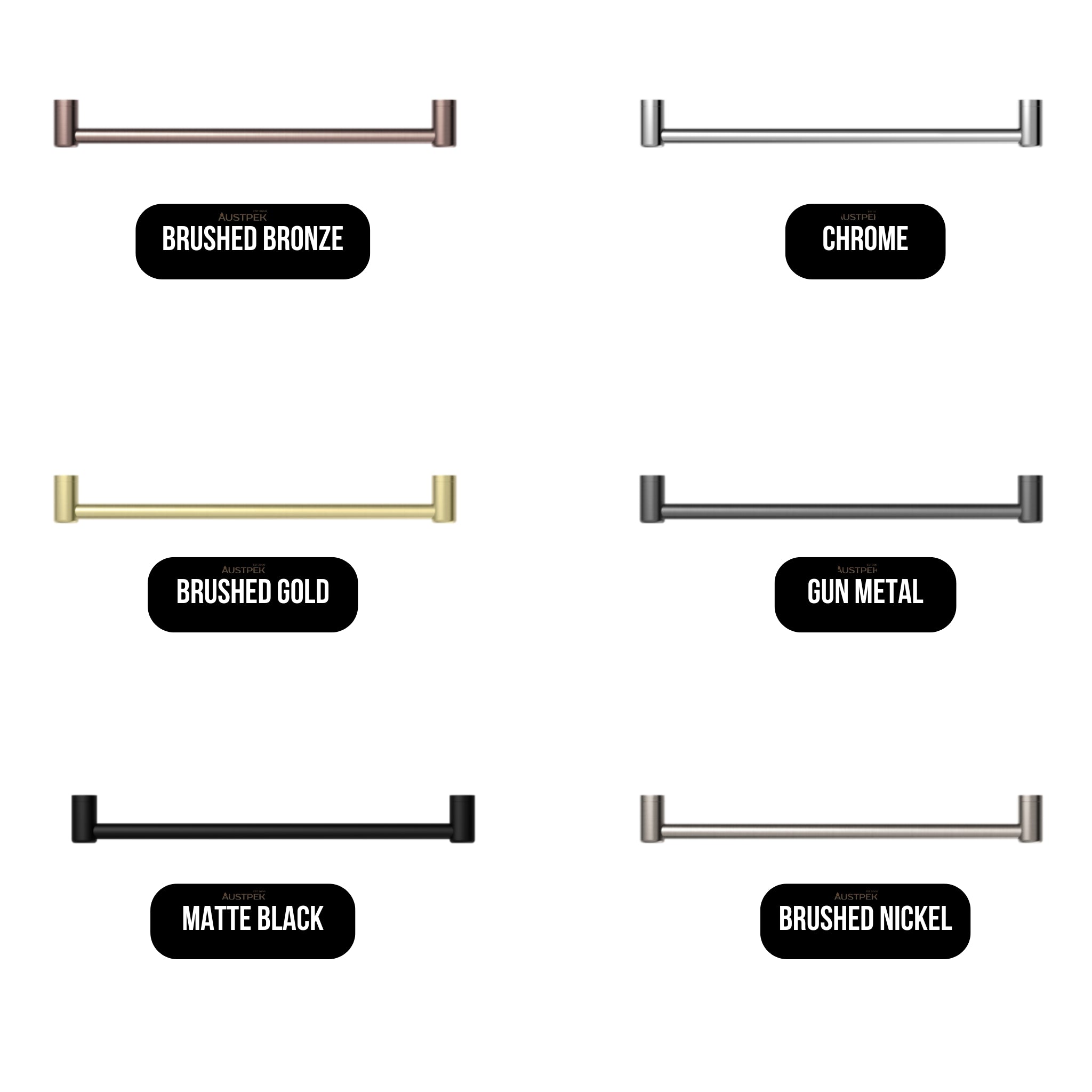 NERO MECCA CARE 25MM GRAB RAIL BRUSHED BRONZE (AVAILABLE IN 300MM, 450MM, 600MM, 900MM AND 1200MM)