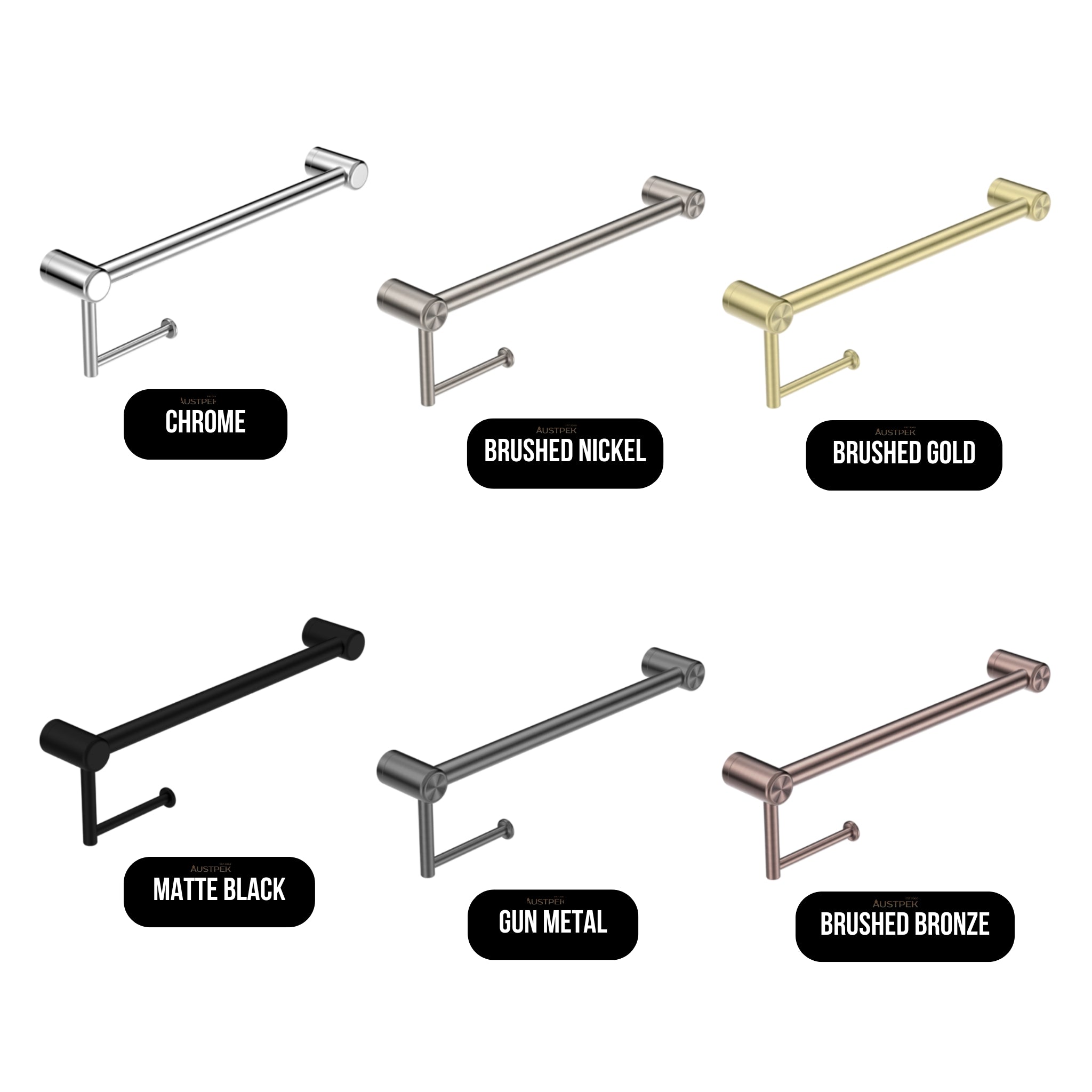 NERO MECCA CARE TOILET ROLL RAIL BRUSHED BRONZE (AVAILABLE IN 300MM AND 450MM)