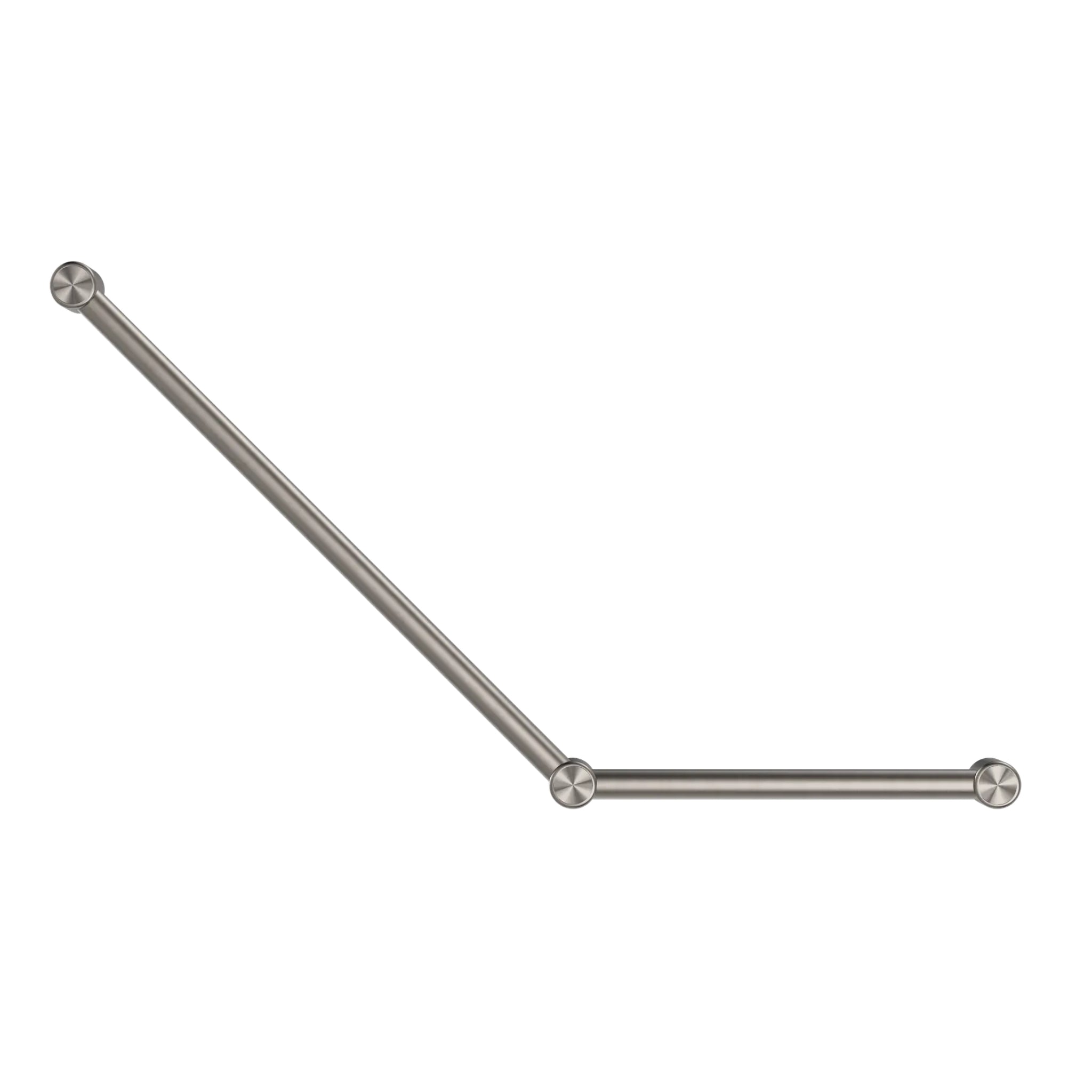 NERO MECCA CARE 32MM AMBULANT TOILET GRAB RAIL 45° 750X450MM BRUSHED NICKEL