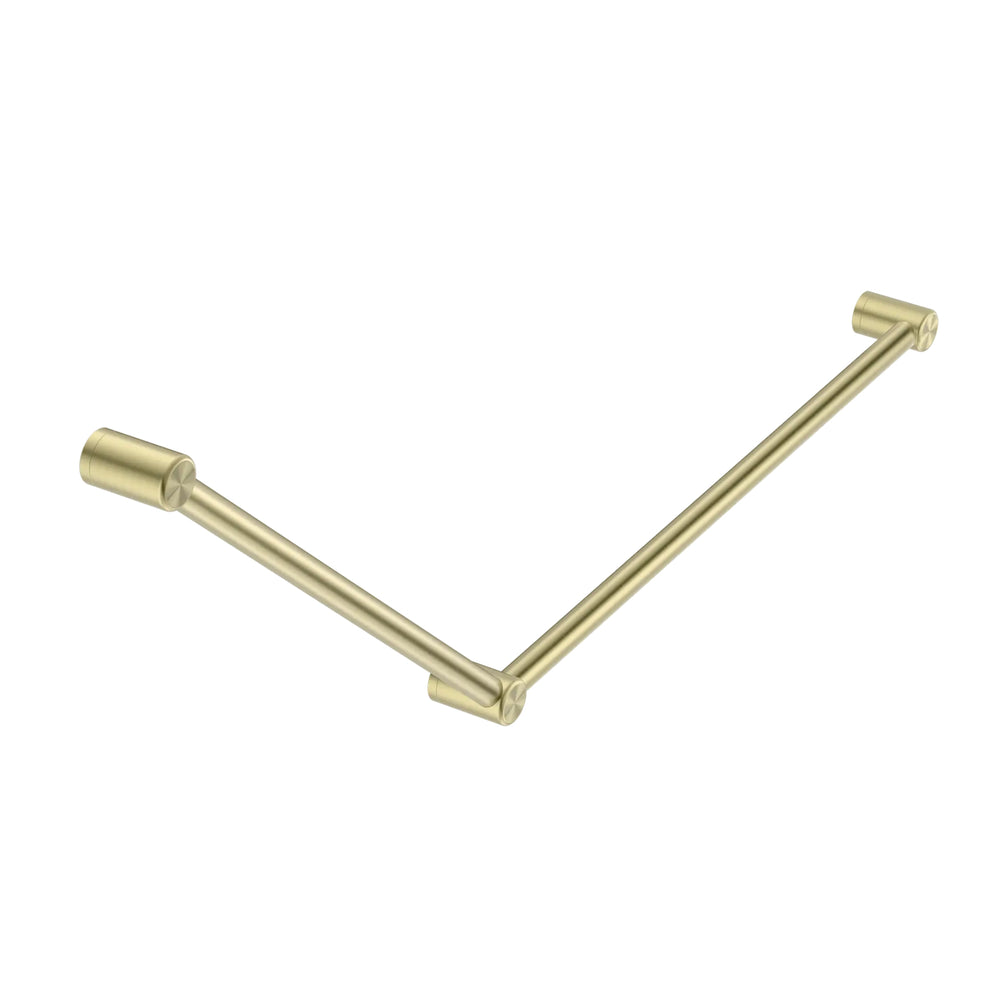NERO MECCA CARE 32MM DDA ACCESSIBLE TOILET GRAB RAIL SET 45 DEGREE 750X900MM BRUSHED GOLD