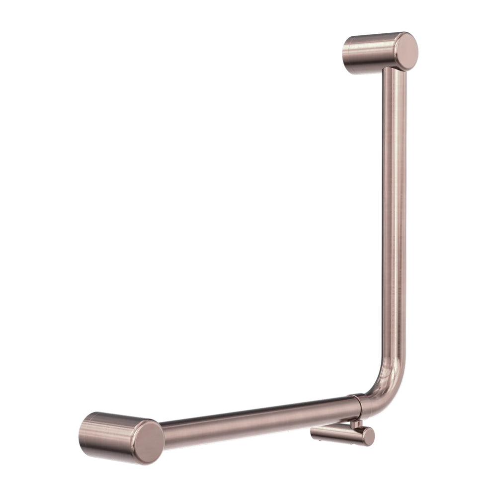 NERO MECCA CARE 32MM AMBULANT 90 DEGREE BENT TUBE GRAB RAIL 450X450MM BRUSHED BRONZE
