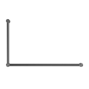 NERO MECCA CARE 32MM DDA ACCESSIBLE TOILET GRAB RAIL SET 90 DEGREE 600X1000MM GUN METAL