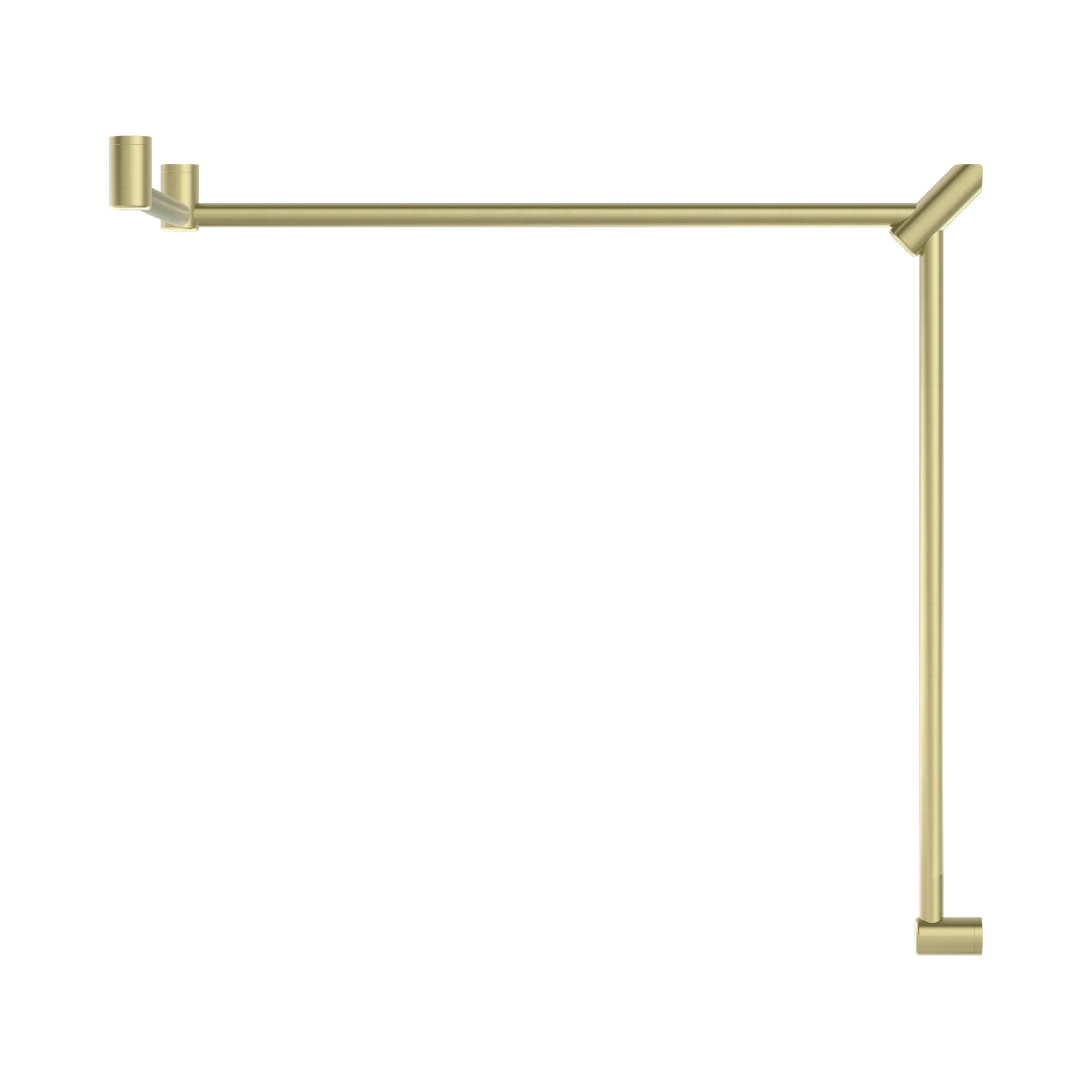 NERO MECCA CARE 32MM DDA ACCESSIBLE TOILET GRAB RAIL SET 90 DEGREE CONTINUOUS 600X1065X1025MM BRUSHED GOLD