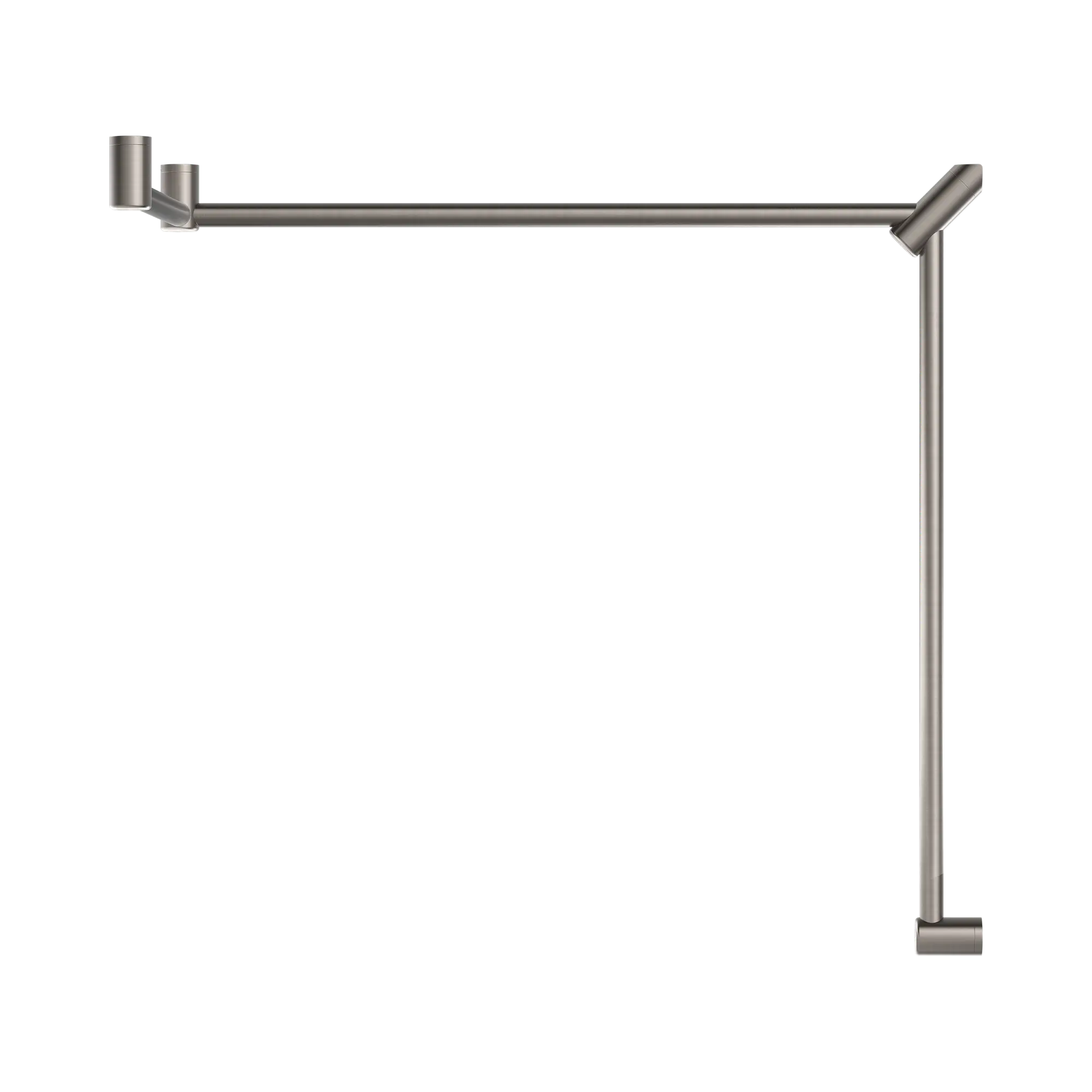 NERO MECCA CARE 32MM DDA ACCESSIBLE TOILET GRAB RAIL SET 90 DEGREE CONTINUOUS 600X1065X1025MM BRUSHED NICKEL